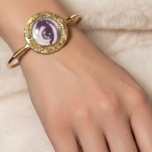 Fornasetti inspired Gold evil eye protection Bracelet